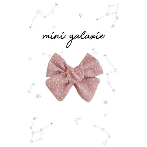 Barrette fille nœud à pois rose - mini galaxie