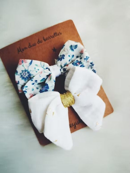 Barrettes cheveux fille romantique blanc - meyuko