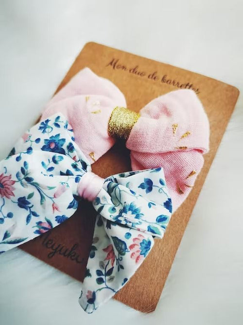 Barrettes cheveux fille romantique rose - meyuko