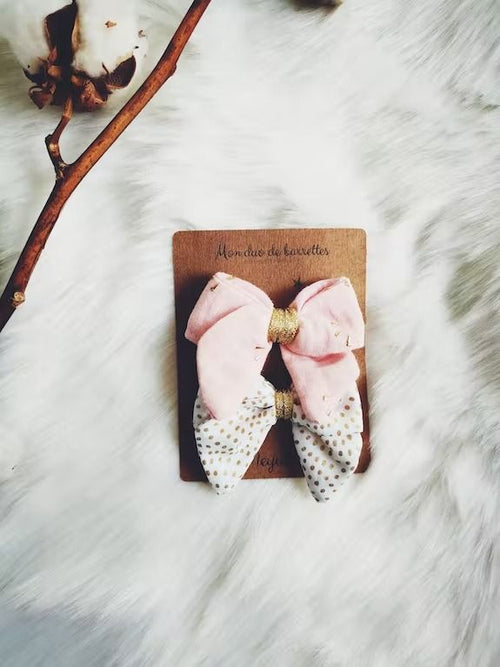 Barrettes cheveux fille rose gold - meyuko