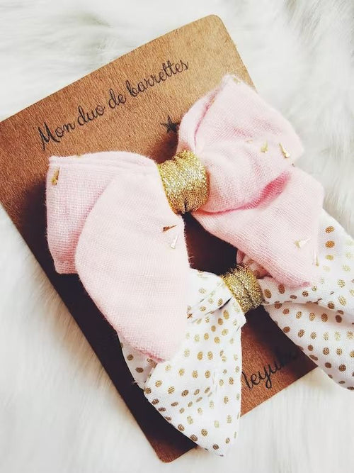 Barrettes cheveux fille rose gold - meyuko
