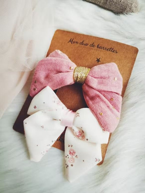 Barrettes cheveux fille rose tendresse - meyuko