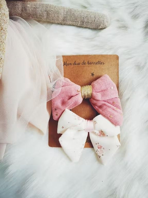 Barrettes cheveux fille rose tendresse - meyuko