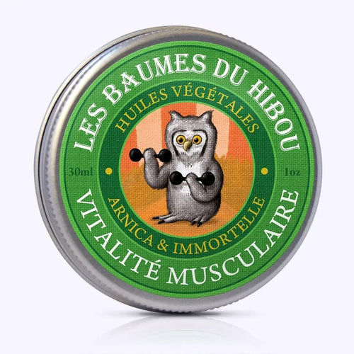 Baume corps aux huiles essentielles bio "vitalité musculaire" - les baumes du hibou