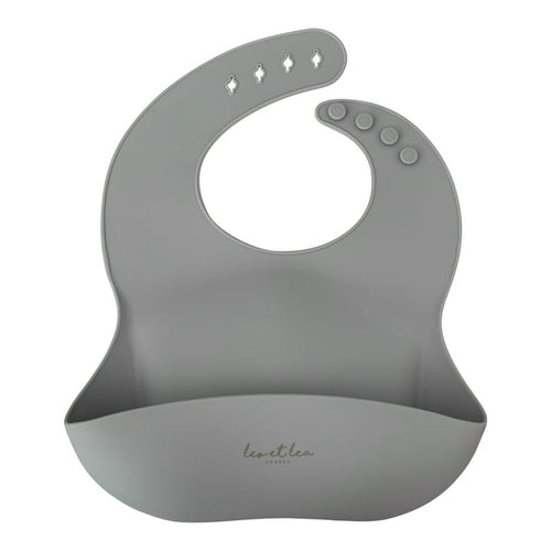 Bavoir bébé silicone light grey - leo et lea france