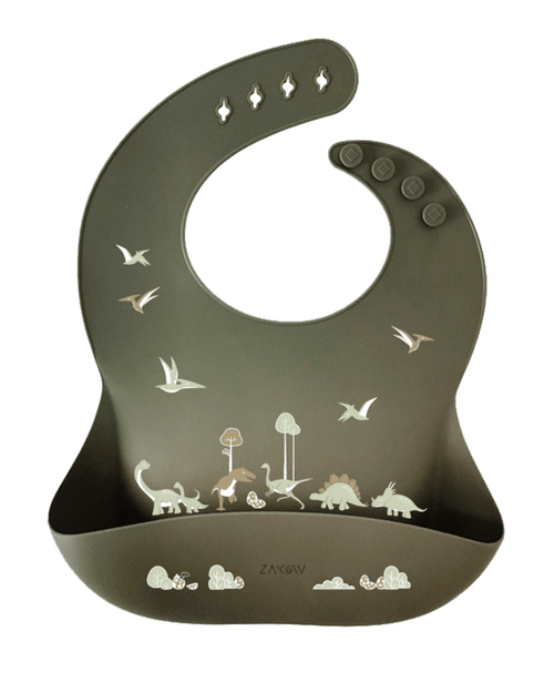Bavoir silicone souple dinosaures - zakuw