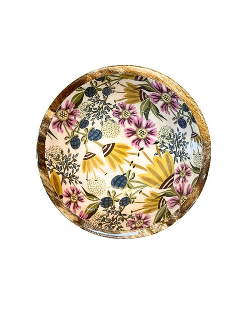 Bol en bois champ fleuri