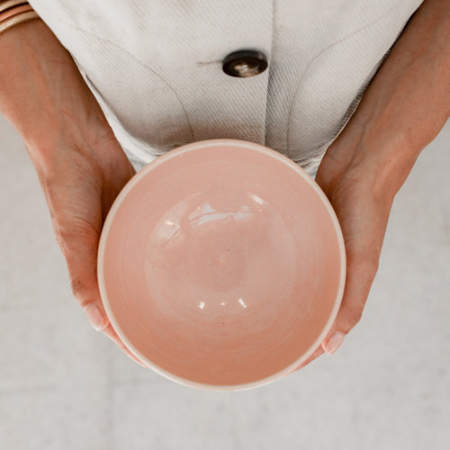 Bol en céramique fait main rose poudré - claycraft