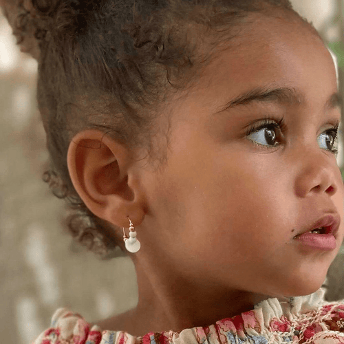 Boucles d'oreilles enfant nacre naturelle sequin les chanceuses - emma'bulle