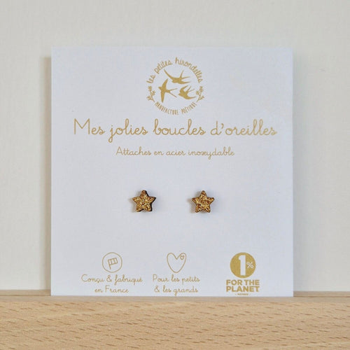 Boucles d'oreilles enfant pailletées étoiles multicolore – les petites hirondelles