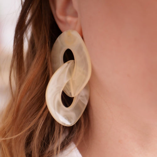 Boucles d'oreilles femme pendantes swan - azeria création