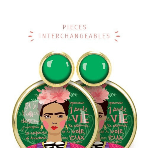 Boucles d'oreilles modulables "frida kahlo" - les jolies d'emilie