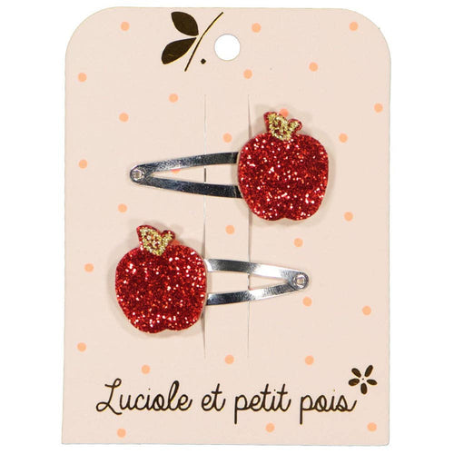 Luciole et Petit Pois - Barrettes pomme (paire)